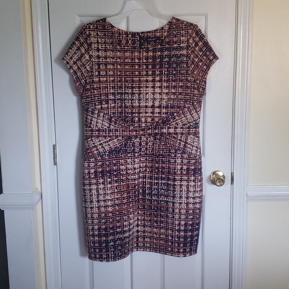 Dress Navy and Cream Print